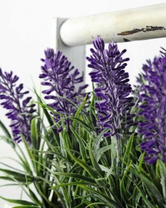 24cm Lavender Silk Flower  in Wooden Planter Potted Flowers&Plants YeahFlower is one of Chinese leading OEM manufacturers and exporters , supplying the silk flowers, wholesale artificial trees 24cm Lavender Silk Flower  in Wooden Planter