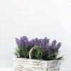 15cm Lavender Silk Flower in Wood Planter 1 15cm Lavender Silk Flower in Wood Planter