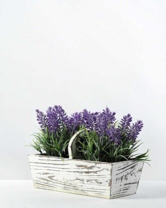 15cm Lavender Silk Flower  in Wood Planter Potted Flowers&Plants YeahFlower is one of Chinese leading OEM manufacturers and exporters , supplying the silk flowers, wholesale artificial trees 15cm Lavender Silk Flower  in Wood Planter
