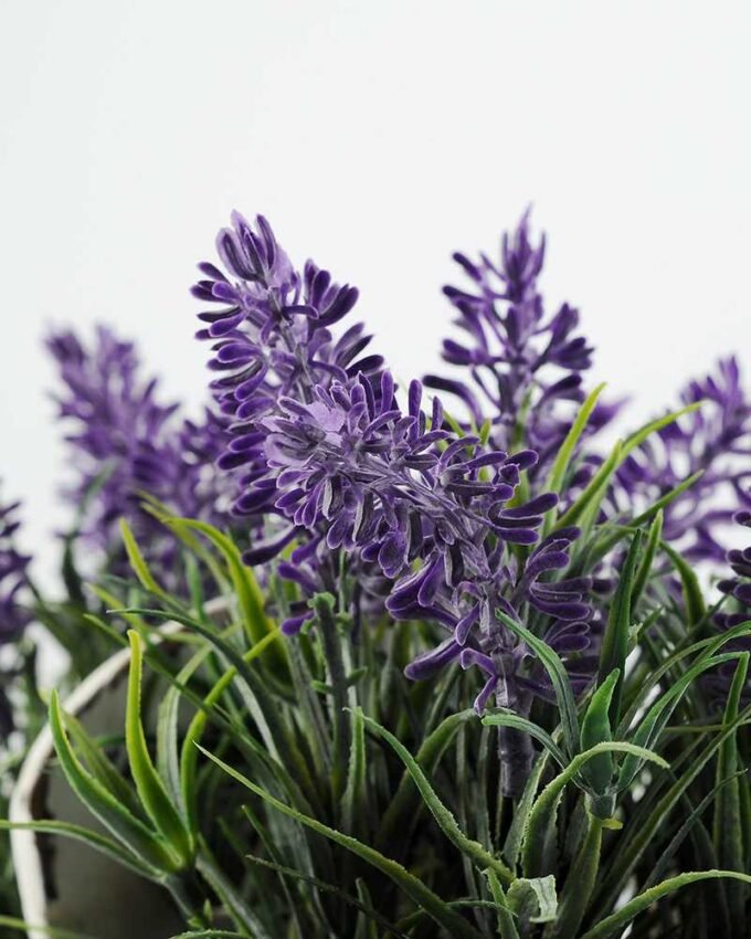 15cm Lavender Silk Flower in Wood Planter 2 15cm Lavender Silk Flower in Wood Planter