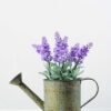20cm Pterostoechas Lavender Silk Flower  in Metal Watering Can 3 20cm Pterostoechas Lavender Silk Flower  in Metal Watering Can