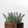 21cm Lavender Silk Flower  in Wooden Planter 1 21cm Lavender Silk Flower  in Wooden Planter