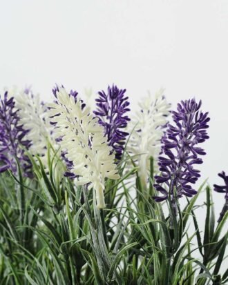 21cm Lavender Silk Flower  in Wooden Planter Potted Flowers&Plants YeahFlower is one of Chinese leading OEM manufacturers and exporters , supplying the silk flowers, wholesale artificial trees 21cm Lavender Silk Flower  in Wooden Planter