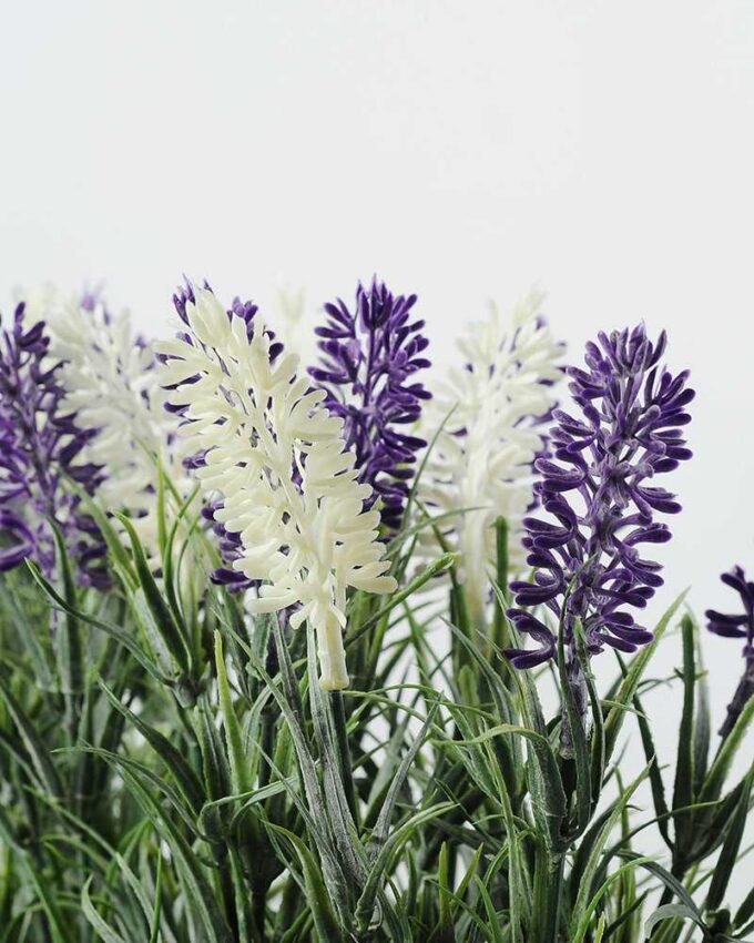 21cm Lavender Silk Flower  in Wooden Planter 2 21cm Lavender Silk Flower  in Wooden Planter