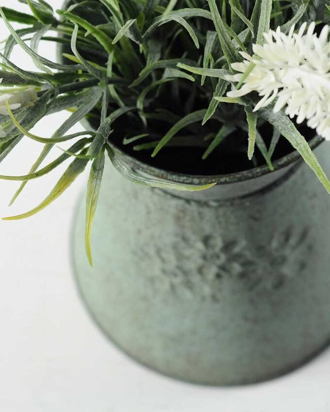 26cm Lavender Silk Flower in Metal Jug 4 26cm Lavender Silk Flower in Metal Jug