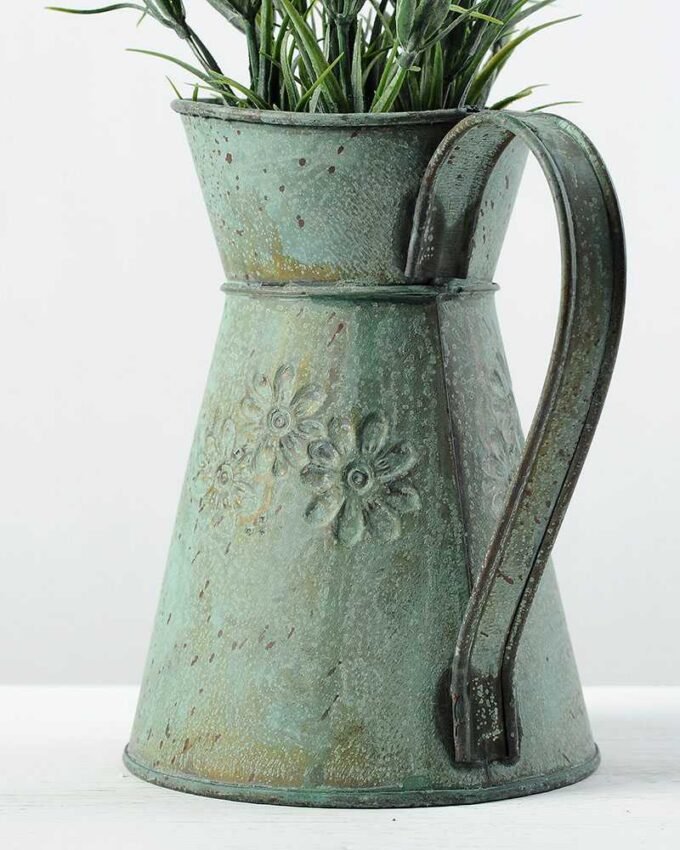 26cm Lavender Silk Flower in Metal Jug 5 26cm Lavender Silk Flower in Metal Jug