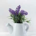 15cm Lavender Silk Flower  in Ceramic Jug