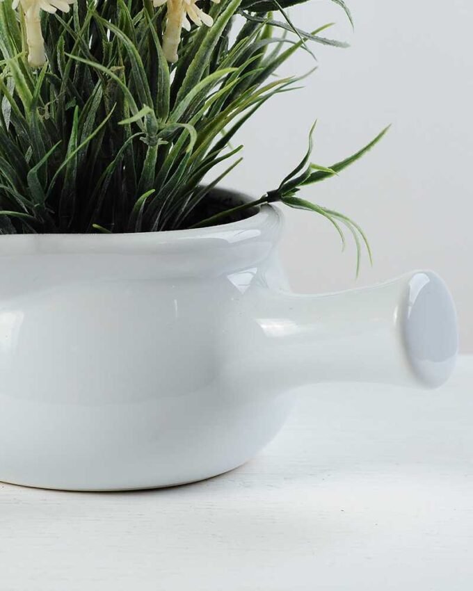 9 Heads Lavender Silk Flower  in Ceramic pot 4 9 Heads Lavender Silk Flower  in Ceramic pot