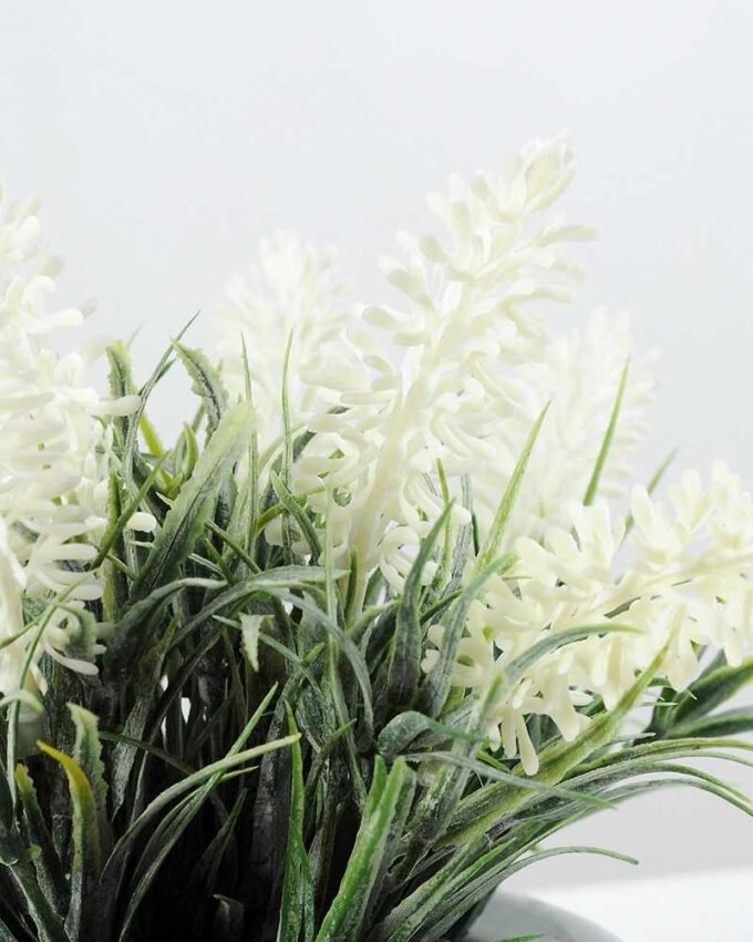 7 Heads Lavender Silk Flower  in Ceramic pot 2 7 Heads Lavender Silk Flower  in Ceramic pot