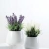 7 Heads Reality  Lavender Silk Flower  in Ceramic pot 5 7 Heads Reality  Lavender Silk Flower  in Ceramic pot