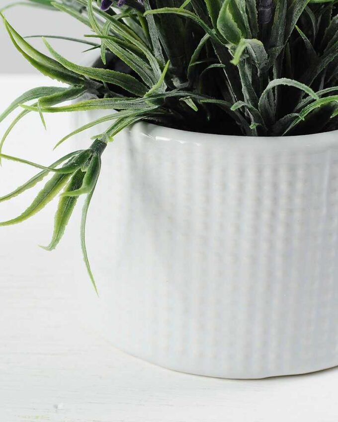 15cm Lavender Silk Flower  in Ceramic pot 4 15cm Lavender Silk Flower  in Ceramic pot