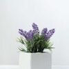 6 Heads Lavender Silk Flower  in Ceramic pot