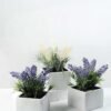 6 Heads Lavender Silk Flower  in Ceramic pot