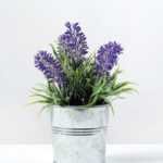 25cm Lavender Silk Flower  in Metal pot