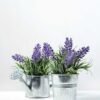 25cm Lavender Silk Flower  in Metal pot 5 25cm Lavender Silk Flower  in Metal pot