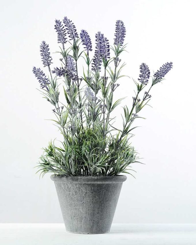 47cm Lavender Silk Flower  in Paper Pulp pot 1 47cm Lavender Silk Flower  in Paper Pulp pot