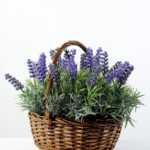 28 Heads Lavender Silk Flower  in Basket