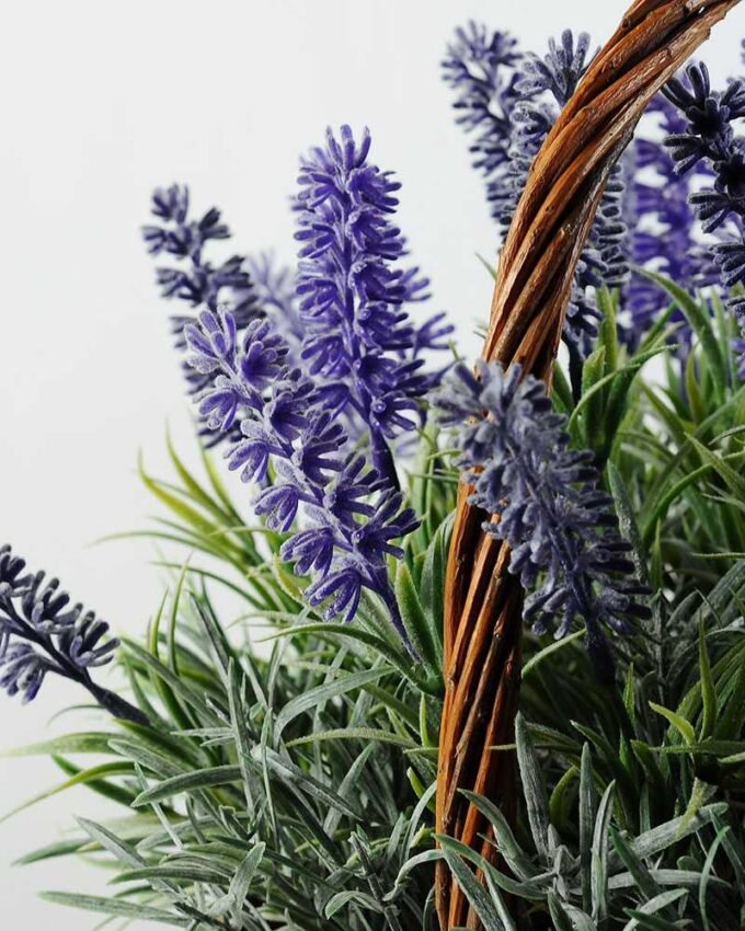 28 Heads Lavender Silk Flower  in Basket 2 28 Heads Lavender Silk Flower  in Basket