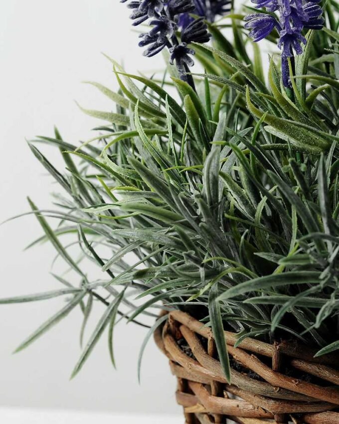 28 Heads Lavender Silk Flower  in Basket 3 28 Heads Lavender Silk Flower  in Basket