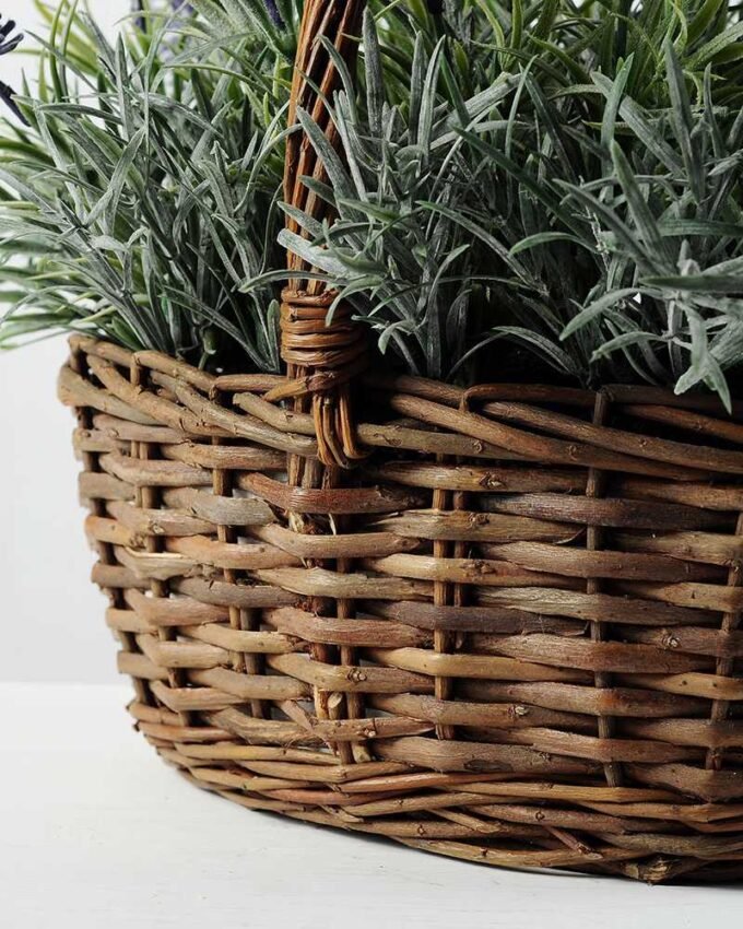 28 Heads Lavender Silk Flower  in Basket 4 28 Heads Lavender Silk Flower  in Basket