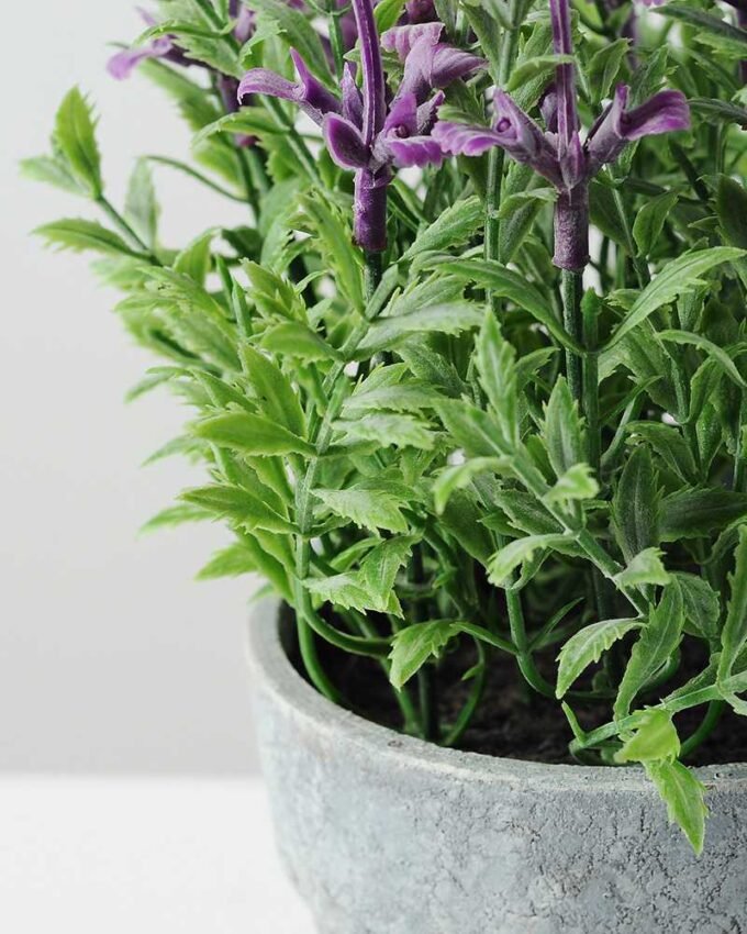 18 Heads Lavender Silk Flower  in Paper Pulp pot 3 18 Heads Lavender Silk Flower  in Paper Pulp pot