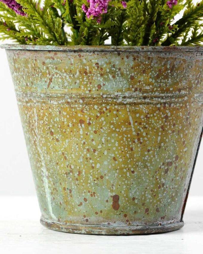 21cm Lavender Silk Flower  in Metal Pot 4 21cm Lavender Silk Flower  in Metal Pot
