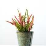 16cm Lavender Silk Flower  in Metal Pot