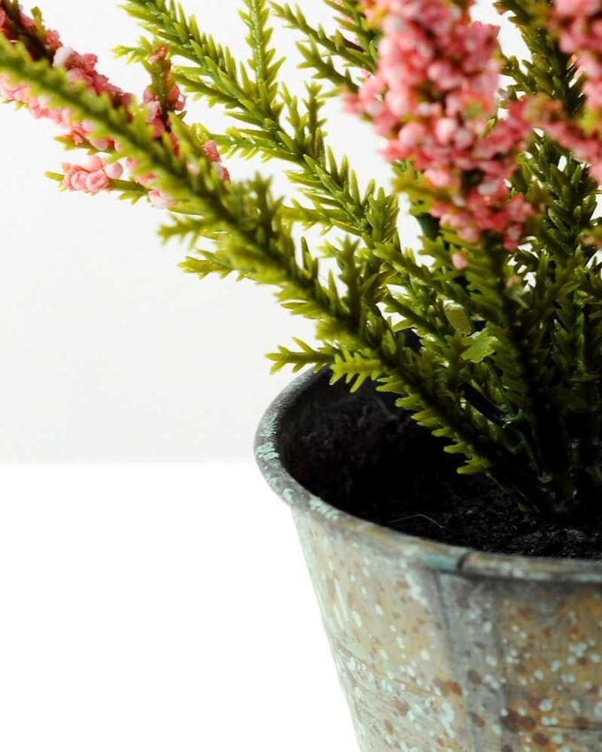 16cm Lavender Silk Flower  in Metal Pot 3 16cm Lavender Silk Flower  in Metal Pot