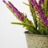 16cm Lavender Silk Flower  in Metal Pot 6 16cm Lavender Silk Flower  in Metal Pot