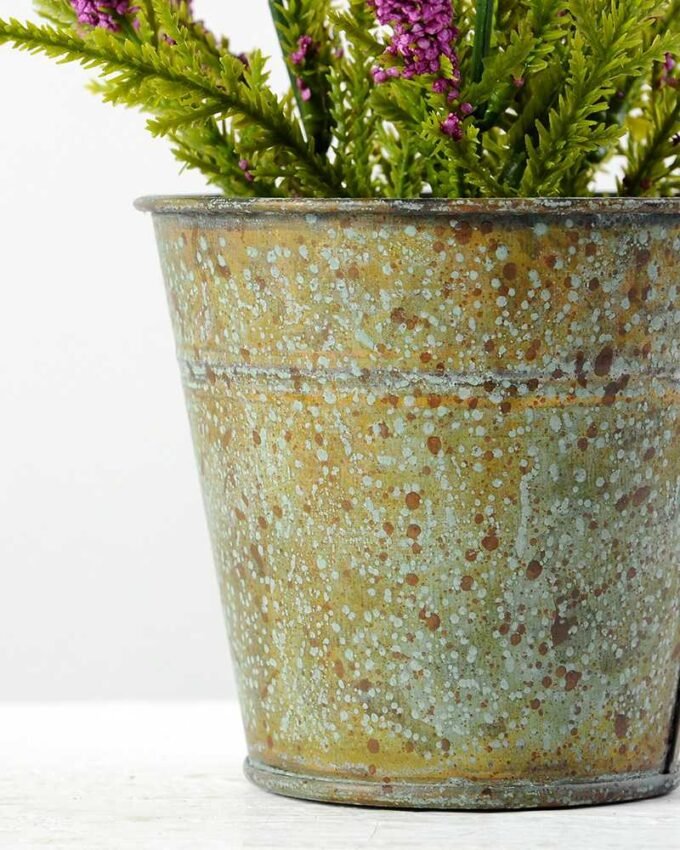 16cm Lavender Silk Flower  in Metal Pot 7 16cm Lavender Silk Flower  in Metal Pot