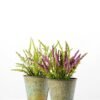 16cm Lavender Silk Flower  in Metal Pot 8 16cm Lavender Silk Flower  in Metal Pot