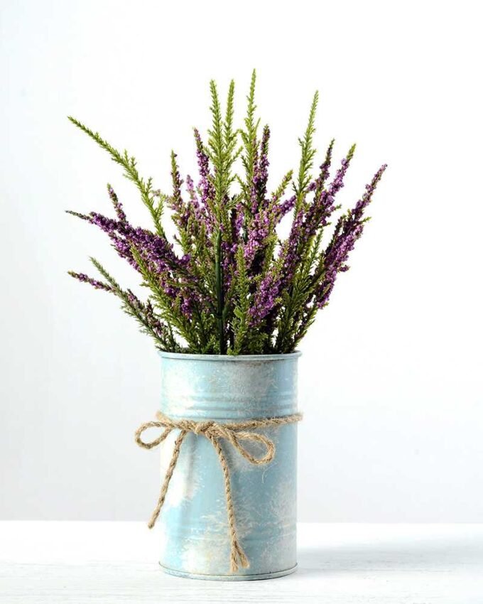 27cm Lavender With Metal Can Silk Flower Arrangement