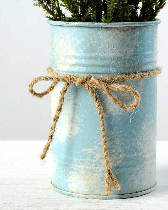 27cm Lavender With Metal Can Silk Flower Arrangement