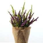 25cm Lavender Silk Flower  in Burlap wrap