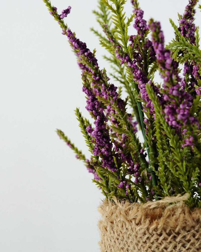 25cm Lavender Silk Flower  in Burlap wrap 3 25cm Lavender Silk Flower  in Burlap wrap