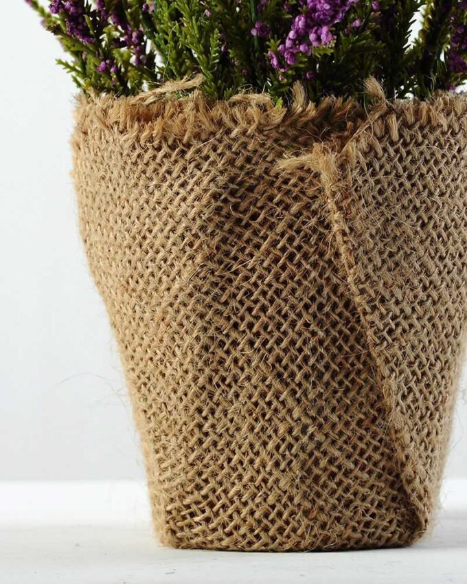 25cm Lavender Silk Flower  in Burlap wrap 4 25cm Lavender Silk Flower  in Burlap wrap