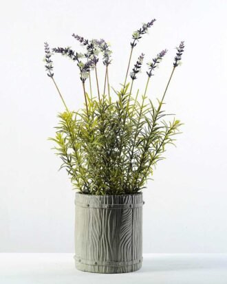 54cm Lavender Silk Flower  in Paper Pulp pot