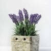 50cm Lavender Silk Flower  in Cement Pot