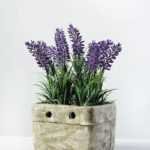 50cm Lavender Silk Flower  in Cement Pot