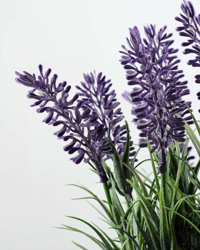 50cm Lavender Silk Flower  in Cement Pot