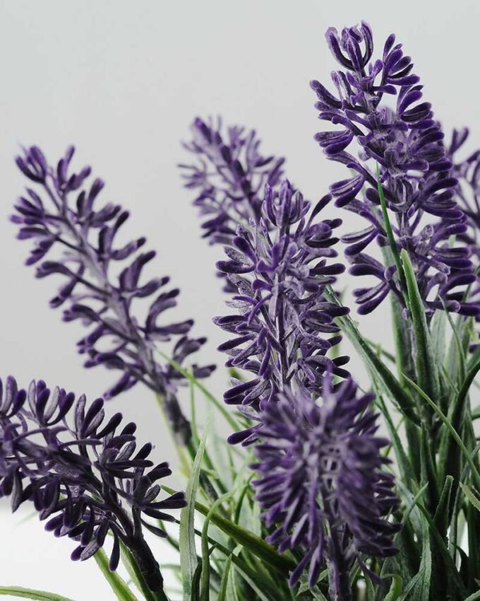 50cm Lavender Silk Flower  in Cement Pot