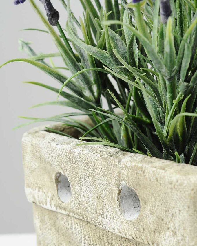 50cm Lavender Silk Flower  in Cement Pot