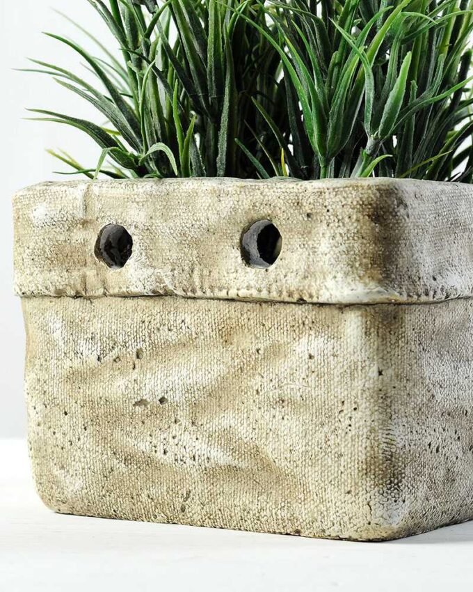 50cm Lavender Silk Flower  in Cement Pot