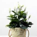 36cm Lavender Silk Flower  in Paper Pulp pot
