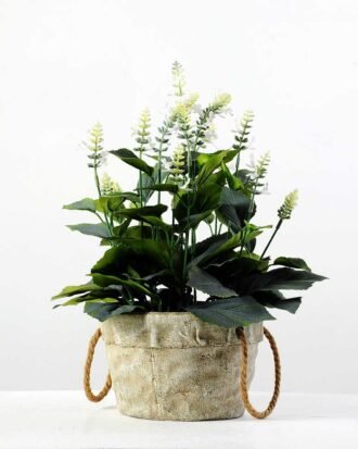 36cm Lavender Silk Flower  in Paper Pulp pot