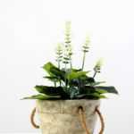 28cm Lavender Silk Flower  in Paper Pulp pot