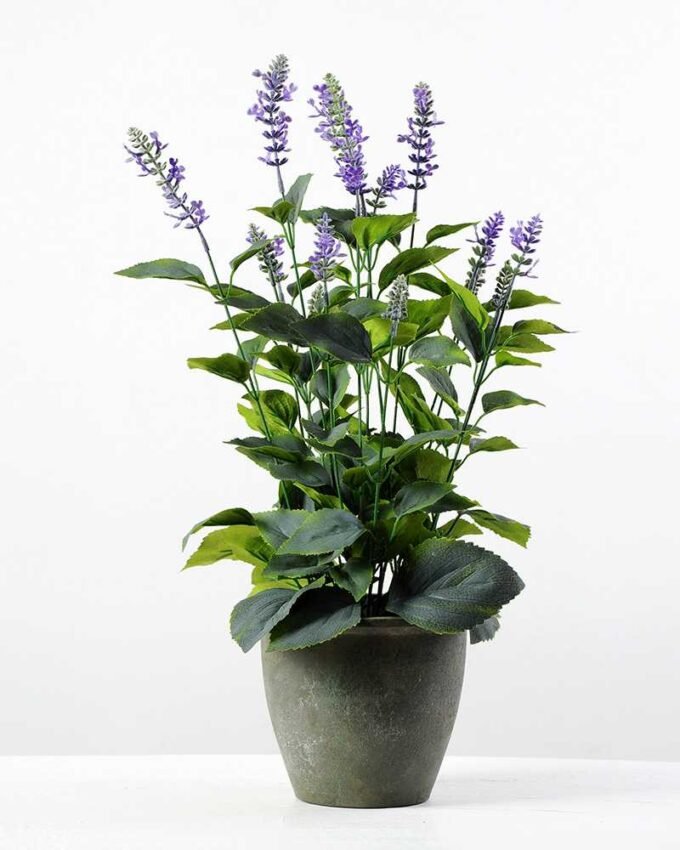 53cm Lavender Silk Flower  in Paper Pulp pot