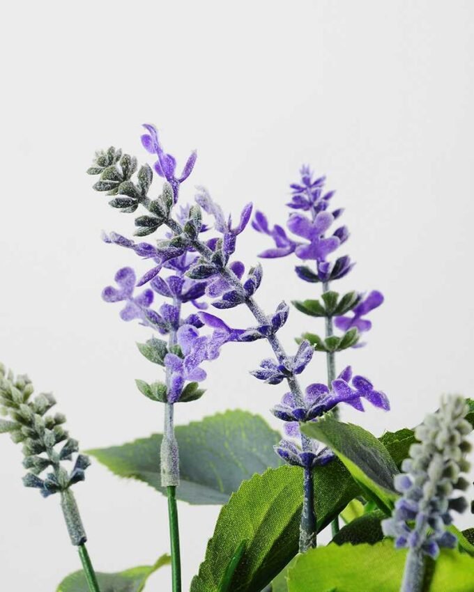 25cm Lavender Silk Flower  in Paper Pulp pot