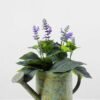 29cm Lavender Silk Flower  in Metal Watering Can 1 29cm Lavender Silk Flower  in Metal Watering Can
