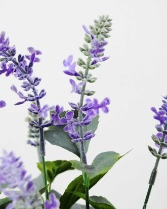 34cm Lavender Silk Flower  in Metal Pot